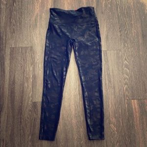 Spank faux camp leather leggings